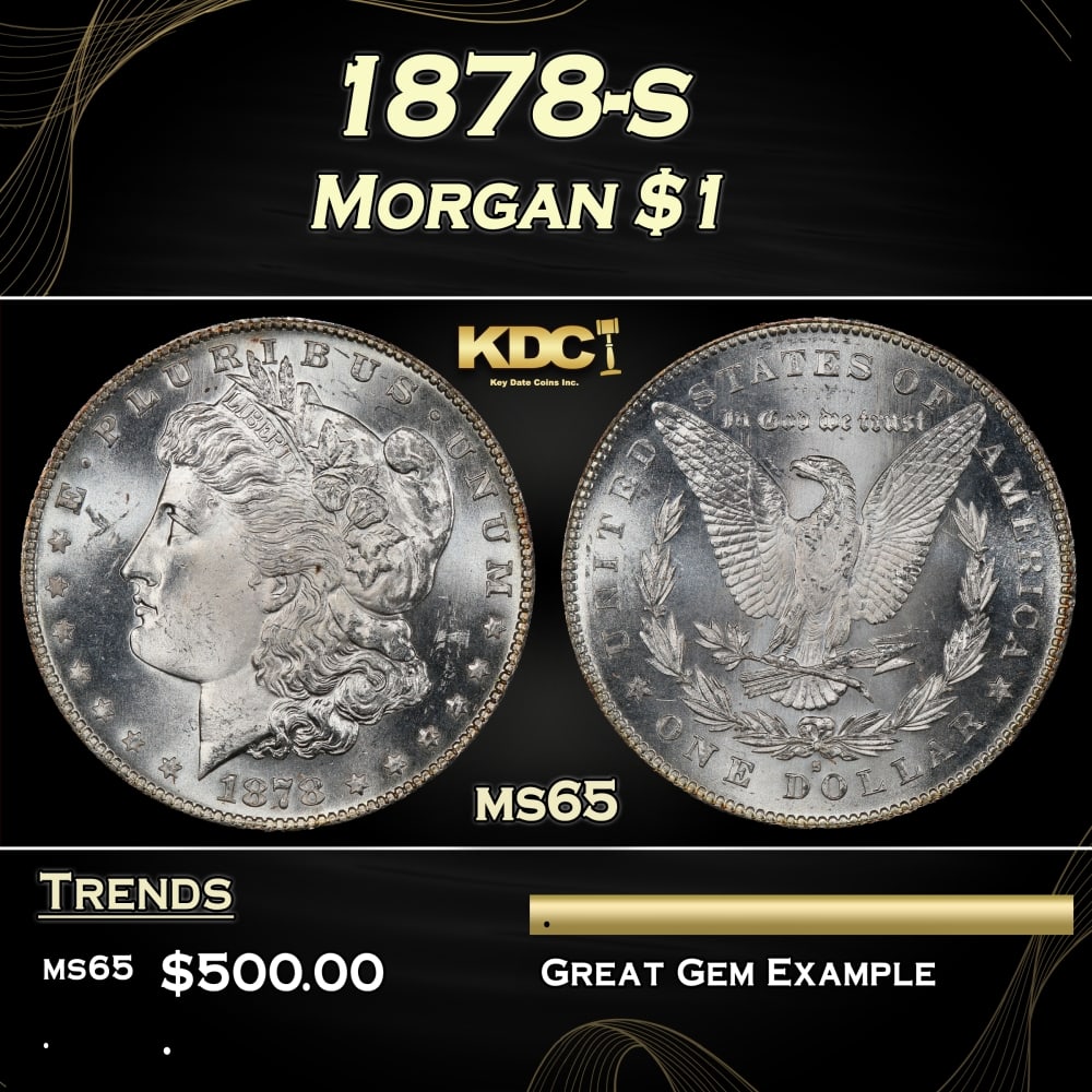 1878-s Morgan Dollar $1 Grades ms65 (1 of 3)