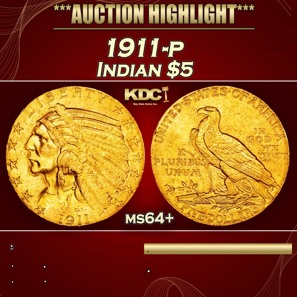 1911-p Gold Indian Half Eagle $5 ms64+ SEGS: 1911-p Gold Indian Half Eagle $5 ms64+ SEGS. 0