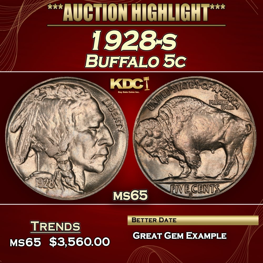 1928-s Buffalo Nickel 5c ms65 SEGS: 1928-s Buffalo Nickel 5c ms65 SEGS. 0