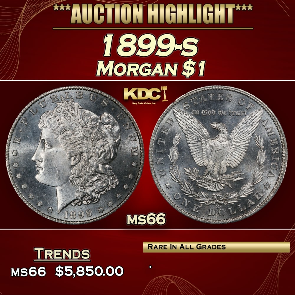 1899-s Morgan Dollar $1 ms66 SEGS: 1899-s Morgan Dollar $1 ms66 SEGS. 0