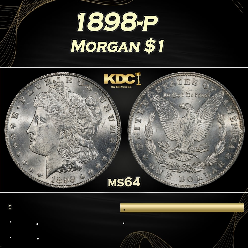 1898-p Morgan Dollar $1 Grades ms64 (1 of 3)