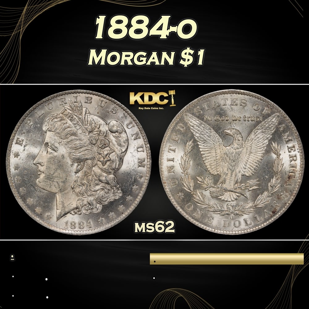 1884-o Morgan Dollar $1 Grades ms62 (1 of 3)