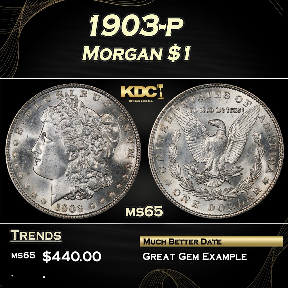 1903-p Morgan Dollar $1 Grades ms65 (1 of 3)