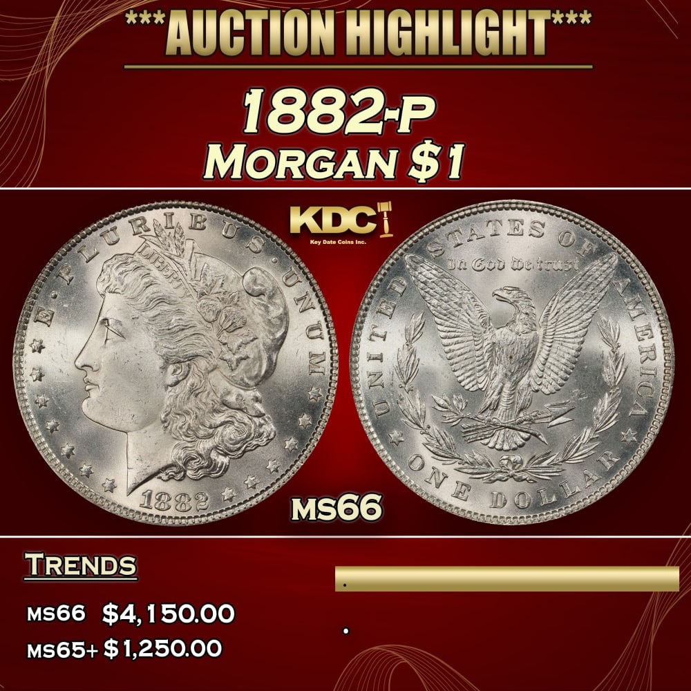 1882-p Morgan Dollar $1 ms66 SEGS: 1882-p Morgan Dollar $1 ms66 SEGS. 0