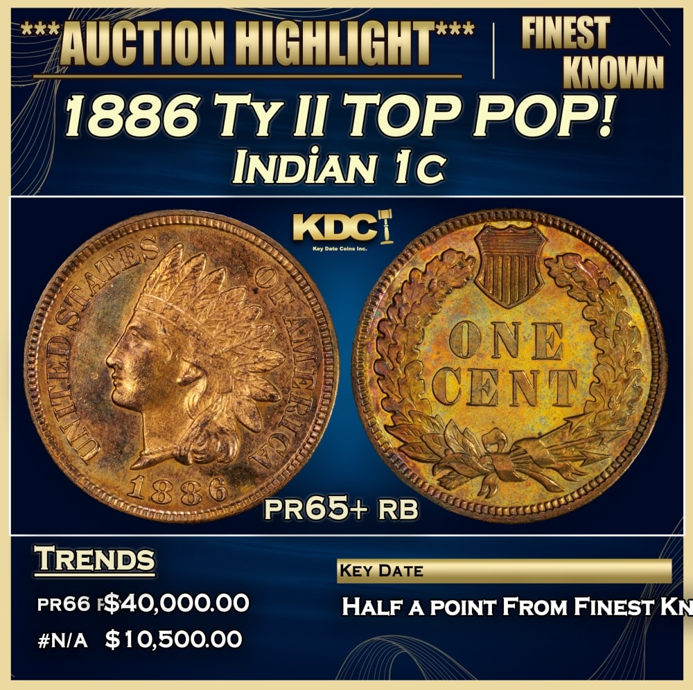 1886 Ty II Proof Indian Cent TOP POP! 1c pr65+ rb SEGS: 1886 Ty II TOP POP! Indian Cent 1c pr65+ rb SEGS. 0