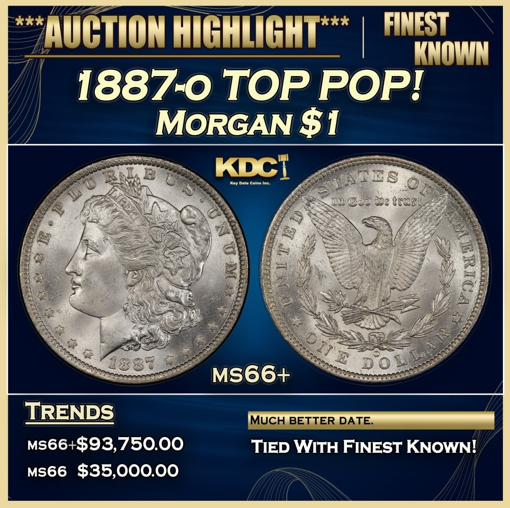 1887-o Morgan Dollar TOP POP! $1 ms66+ SEGS (1 of 3)