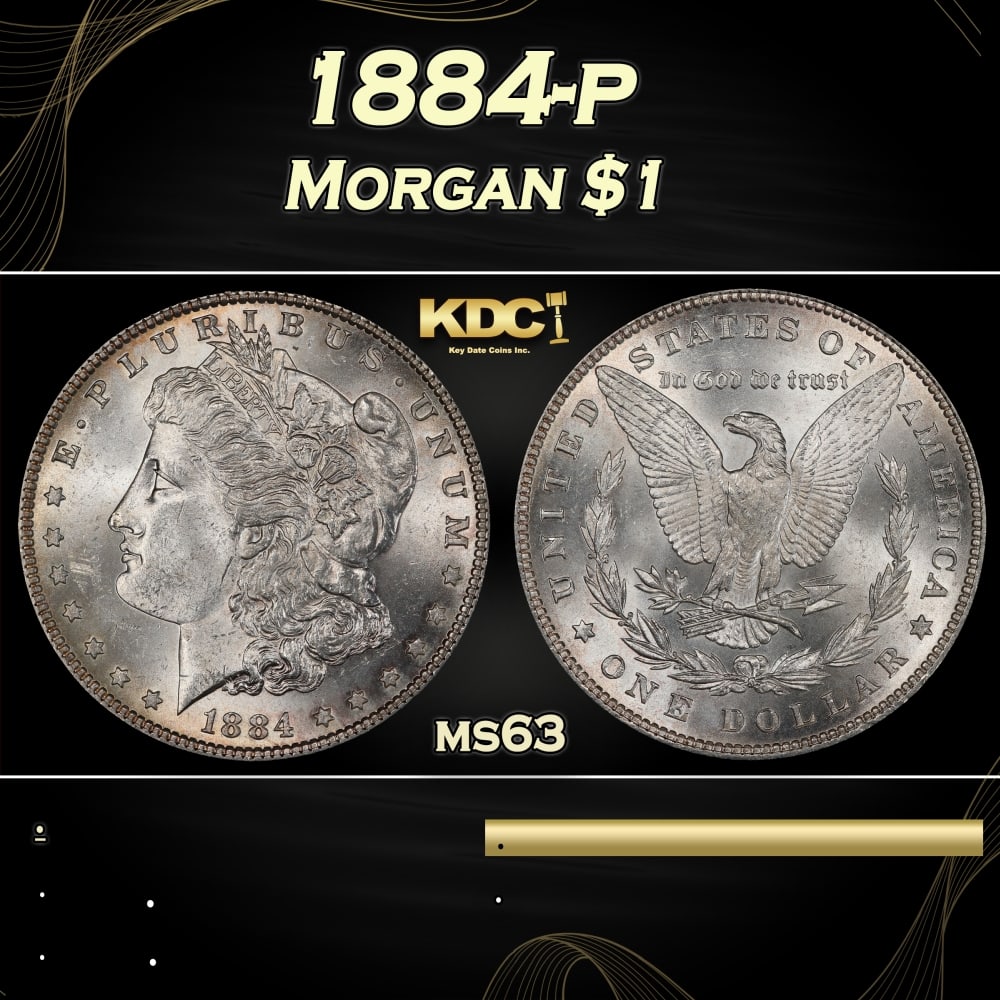 1884-p Morgan Dollar $1 Grades ms63: 1884-p Morgan Dollar $1 Grades ms63. 0