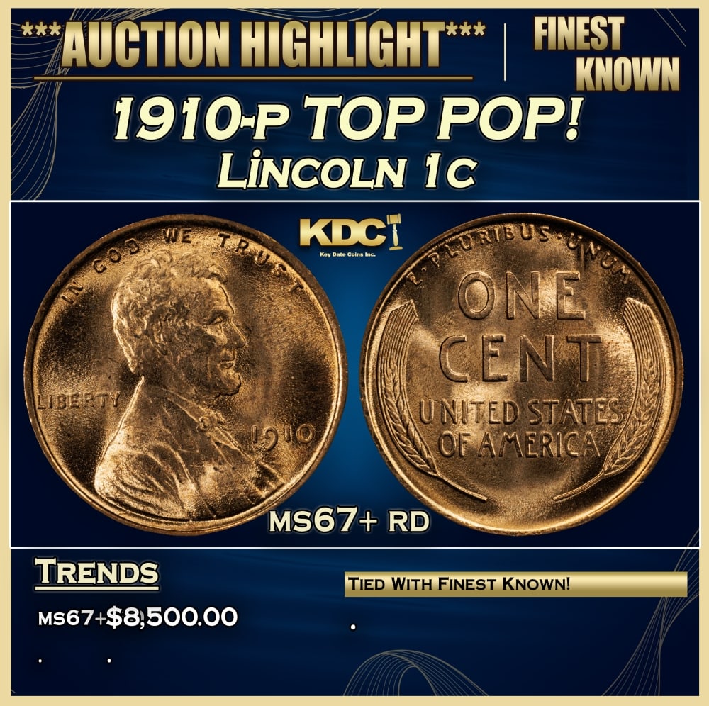 1910-p Lincoln Cent TOP POP! 1c ms67+ rd SEGS: 1910-p TOP POP! Lincoln Cent 1c ms67+ rd SEGS. 0