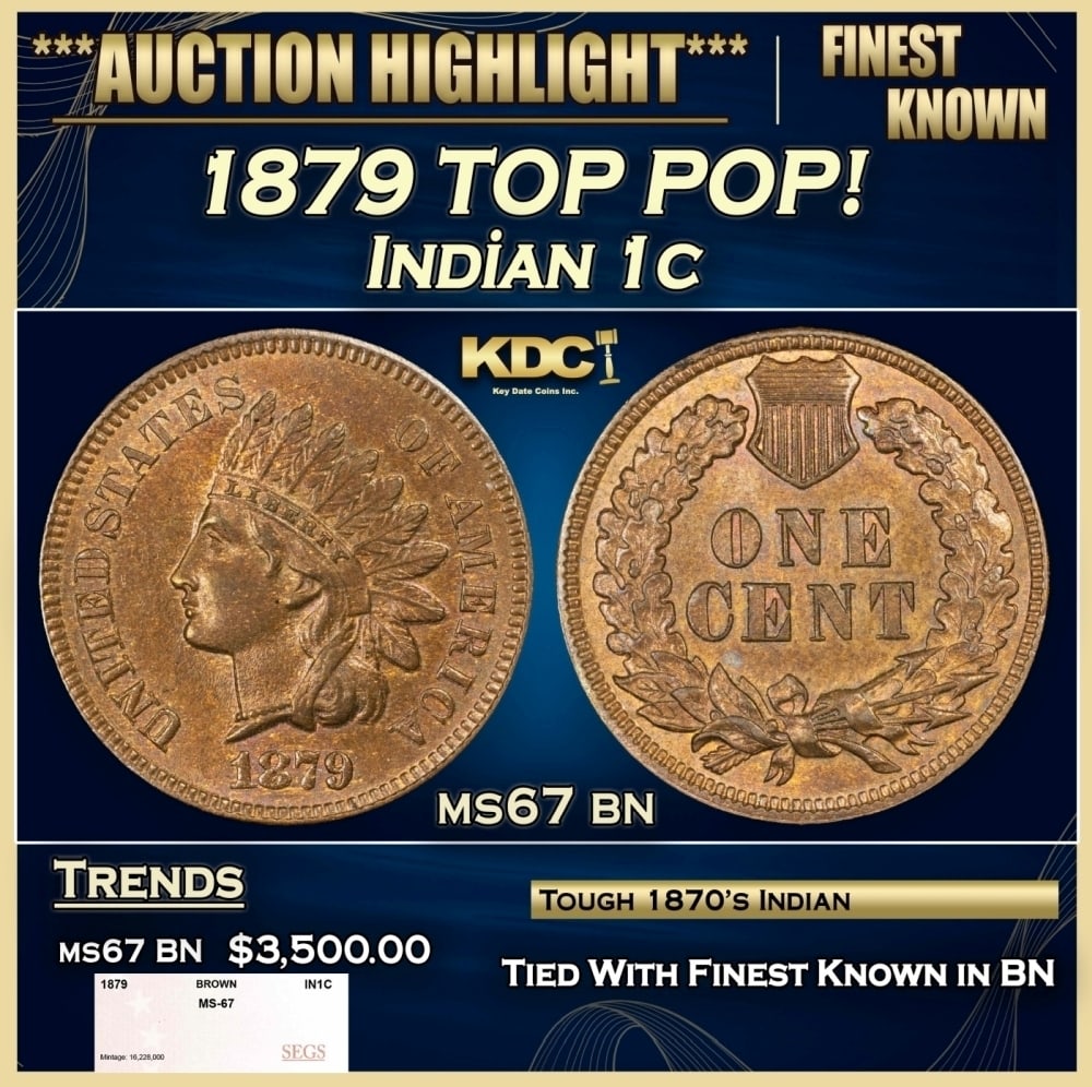 1879 Indian Cent TOP POP! 1c ms67 bn SEGS (1 of 4)