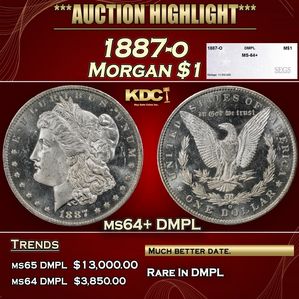 1887-o Morgan Dollar $1 ms64+ DMPL SEGS (1 of 4)