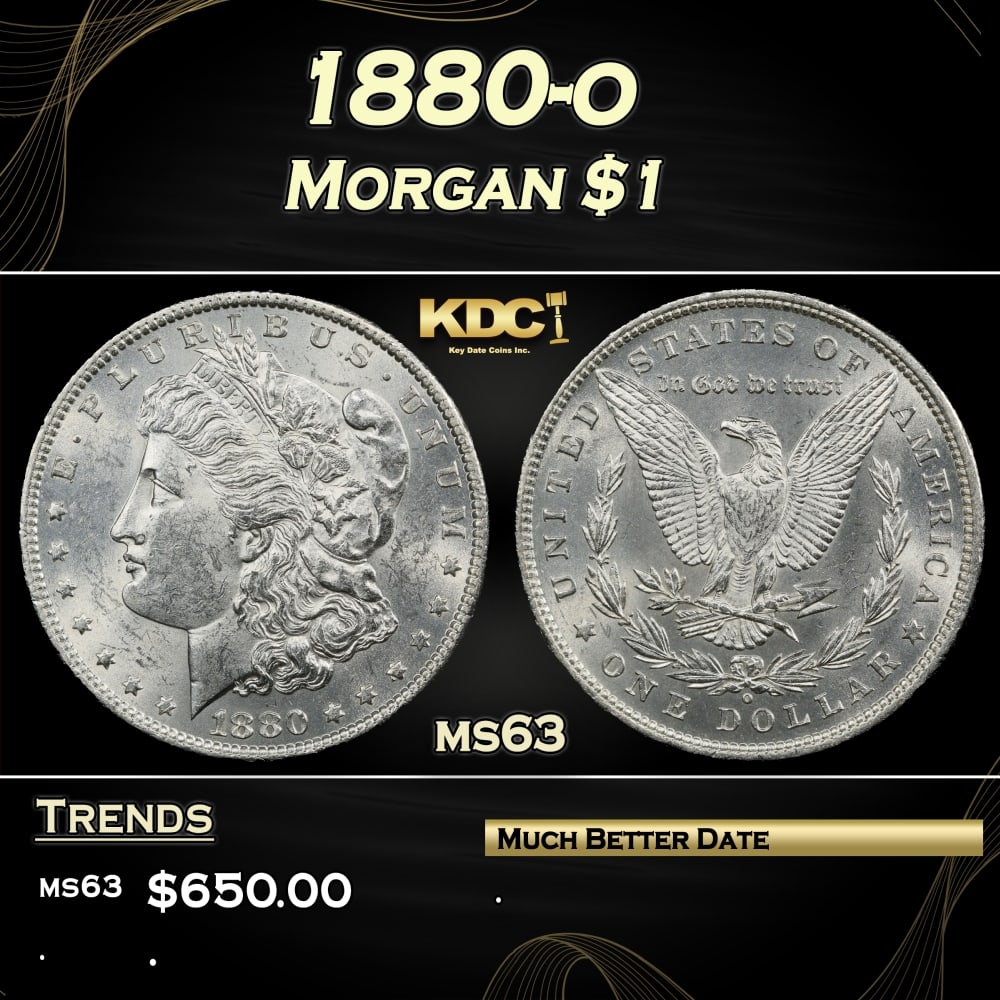 1880-o Morgan Dollar $1 Grades ms63 (1 of 3)