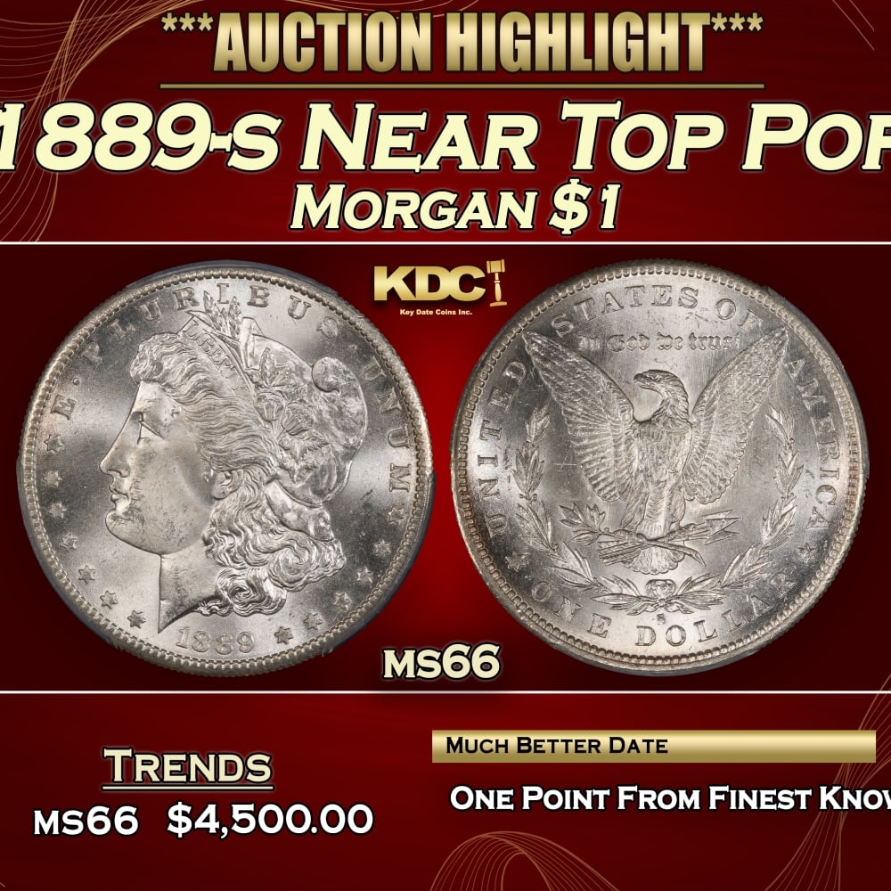 1889-s Morgan Dollar Near Top Pop $1 ms66 SEGS (1 of 4)