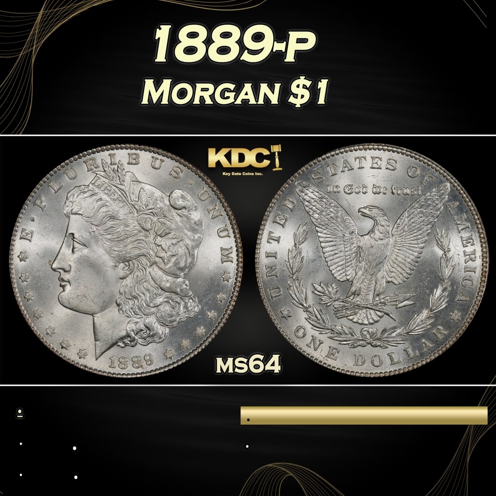 1889-p Morgan Dollar $1 Grades ms64 (1 of 3)