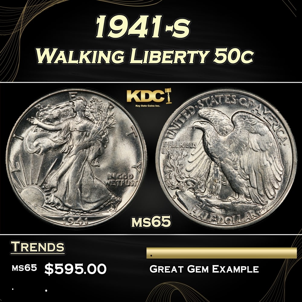 1941-s Walking Liberty Half Dollar 50c Grades ms65: 1941-s Walking Liberty Half Dollar 50c Grades ms65.