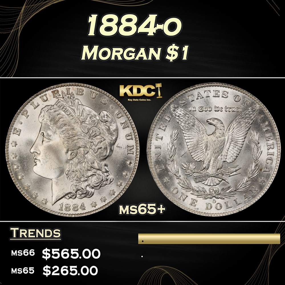1884-o Morgan Dollar $1 Grades ms65+ (1 of 3)