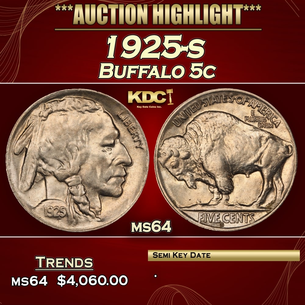 1925-s Buffalo Nickel 5c ms64 SEGS (1 of 3)