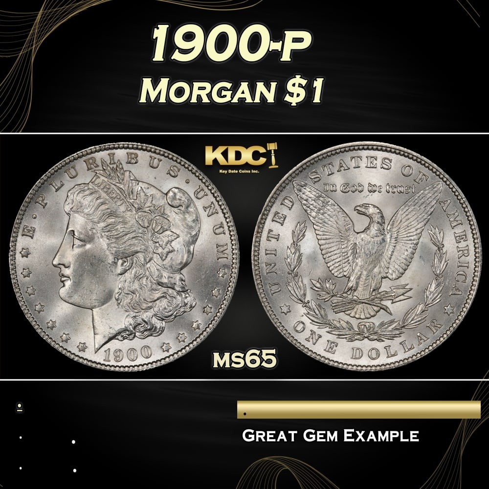 1900-p Morgan Dollar $1 Grades ms65 (1 of 3)