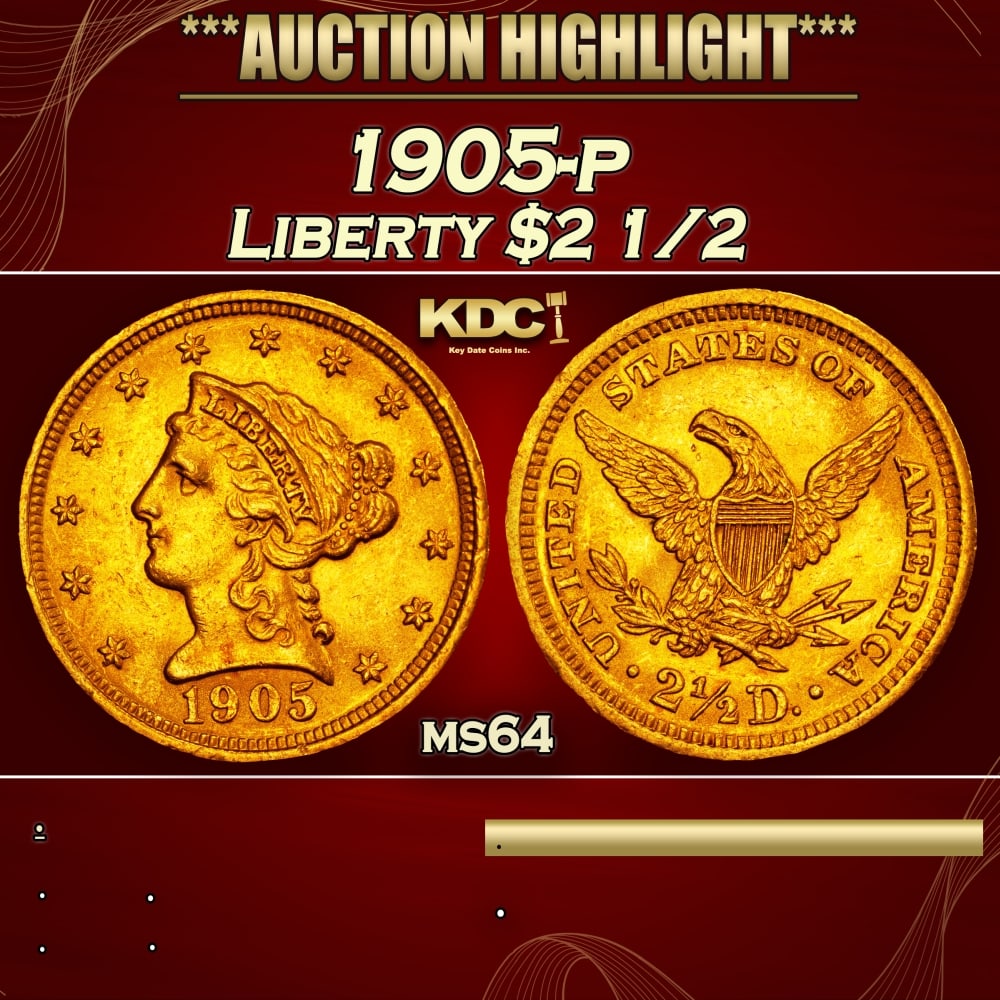 1905-p Gold Liberty Quarter Eagle $2 1/2 ms64 SEGS (1 of 3)