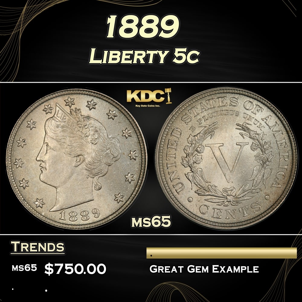 1889 Liberty Nickel 5c Grades ms65 (1 of 3)