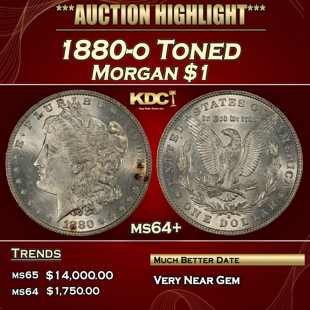 1880-o Morgan Dollar Toned $1 ms64+ SEGS (1 of 4)