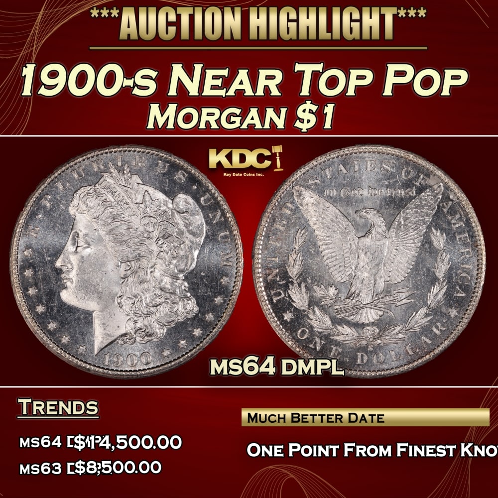 1900-s Morgan Dollar Near Top Pop $1 ms64 dmpl SEGS (1 of 3)