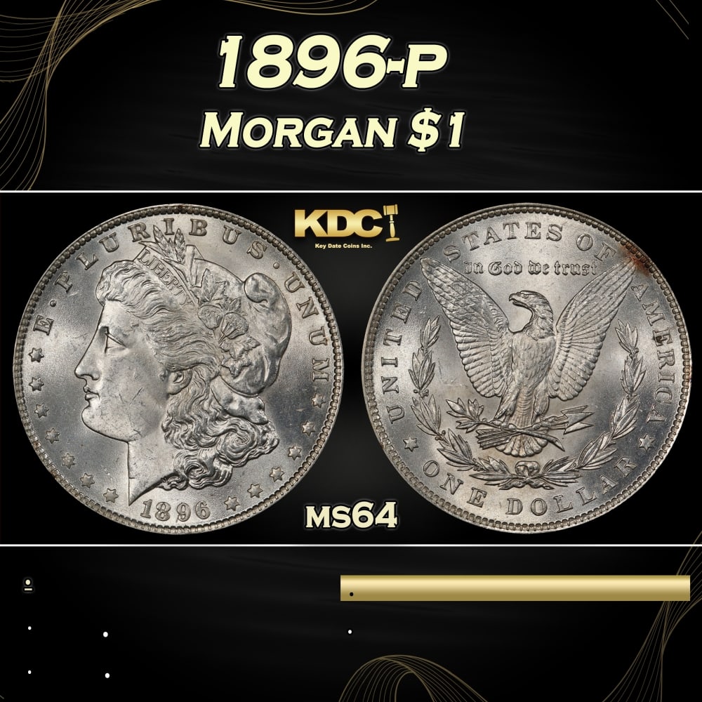 1896-p Morgan Dollar $1 Grades ms64 (1 of 3)