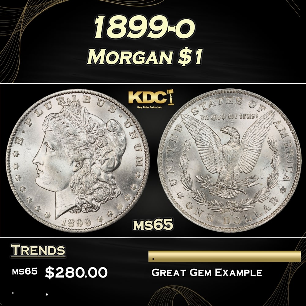 1899-o Morgan Dollar $1 Grades ms65 (1 of 3)