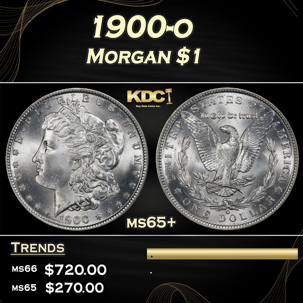 1900-o Morgan Dollar $1 Grades ms65+ (1 of 3)