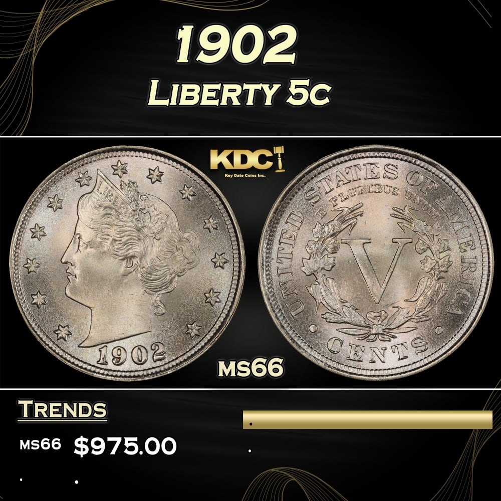 1902 Liberty Nickel 5c ms66 SEGS: 1902 Liberty Nickel 5c ms66 SEGS. 0