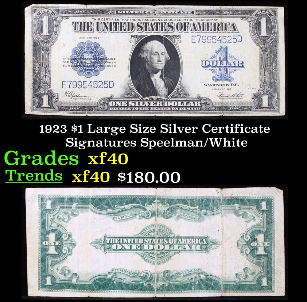 1923 $1 large size Silver Certificate Grades xf Signatures Speelman/White (1 of 1)