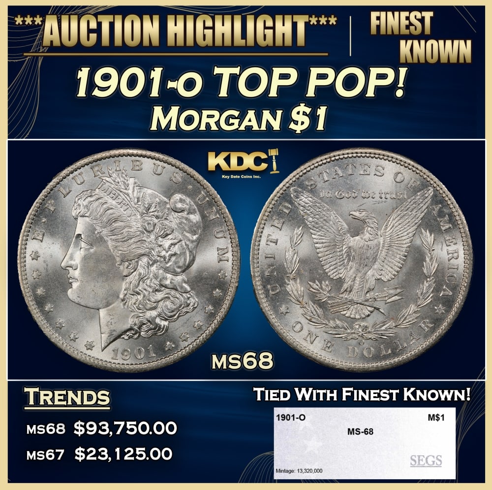 1901-o Morgan Dollar TOP POP! $1 ms68 SEGS: 1901-o TOP POP! Morgan Dollar $1 ms68 SEGS. 0