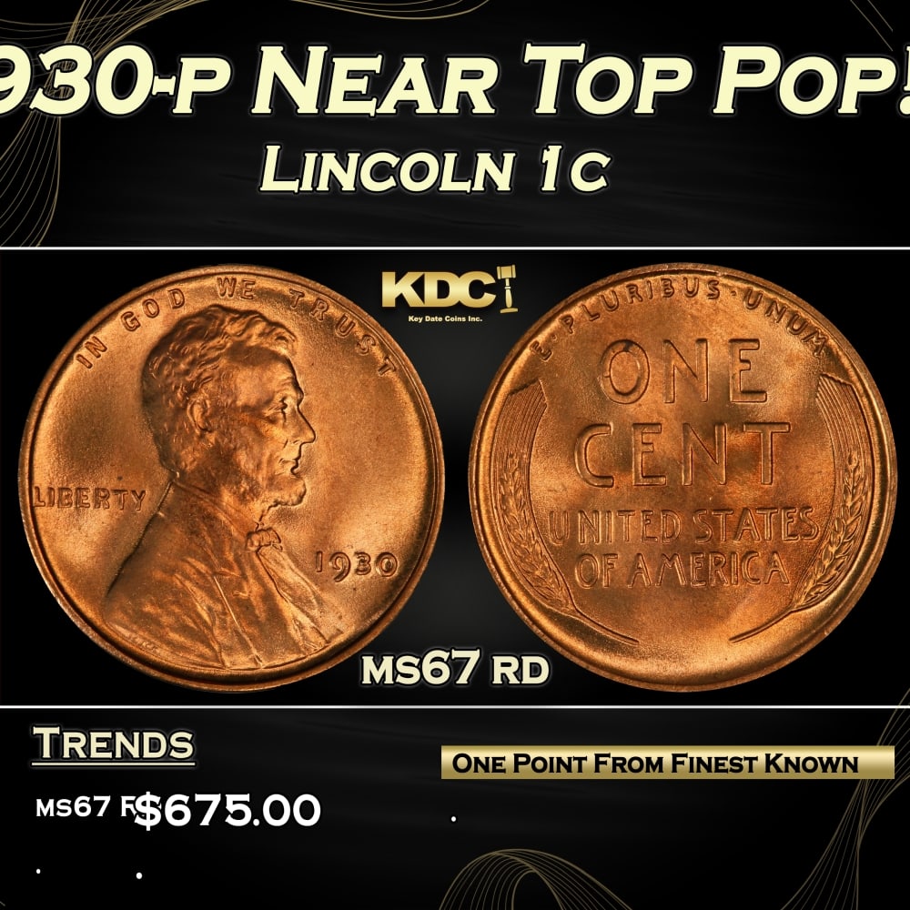1930-p Lincoln Cent Near Top Pop! 1c ms67 rd SEGS (1 of 3)