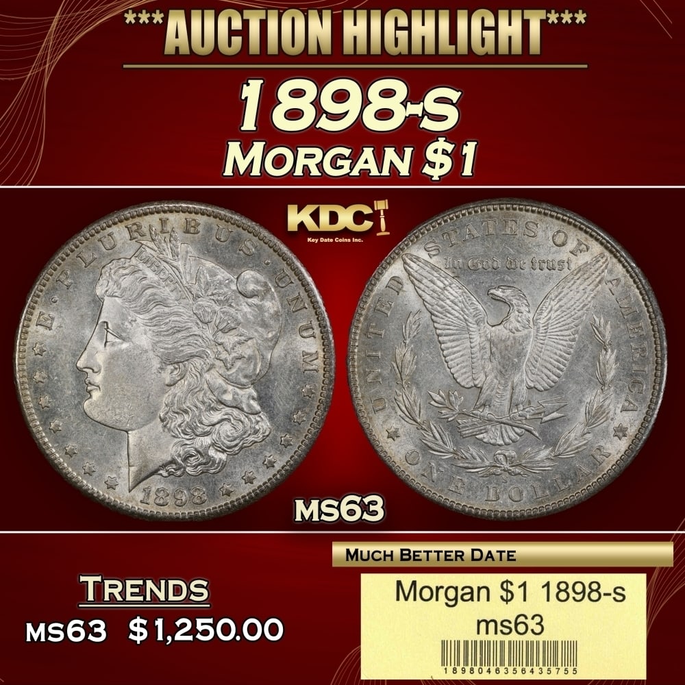 1898-s Morgan Dollar $1 ms63 USCG (1 of 4)