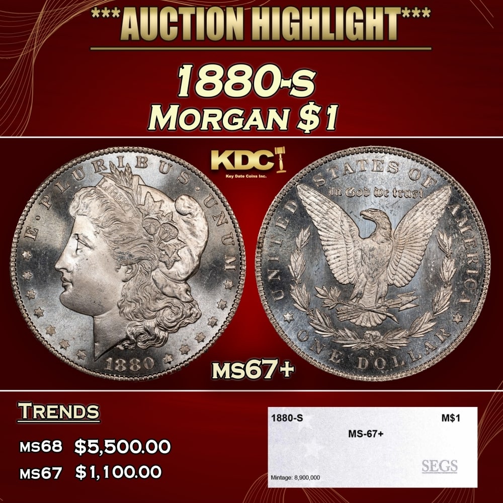 1880-s Morgan Dollar $1 ms67+ SEGS (1 of 4)