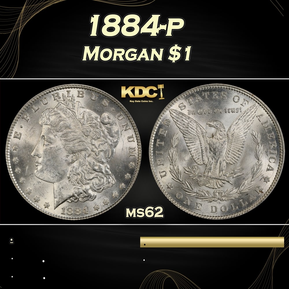 1884-p Morgan Dollar $1 Grades ms62 (1 of 3)