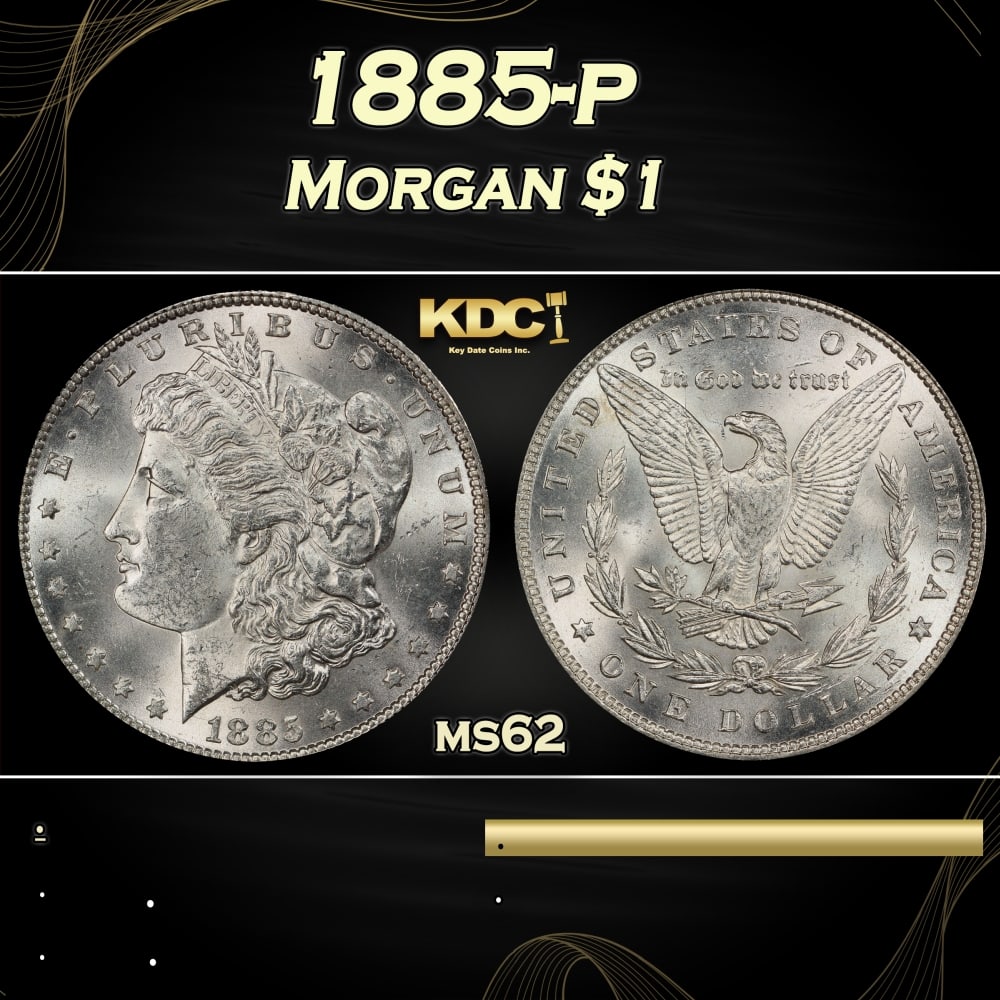 1885-p Morgan Dollar $1 Grades ms62 (1 of 3)