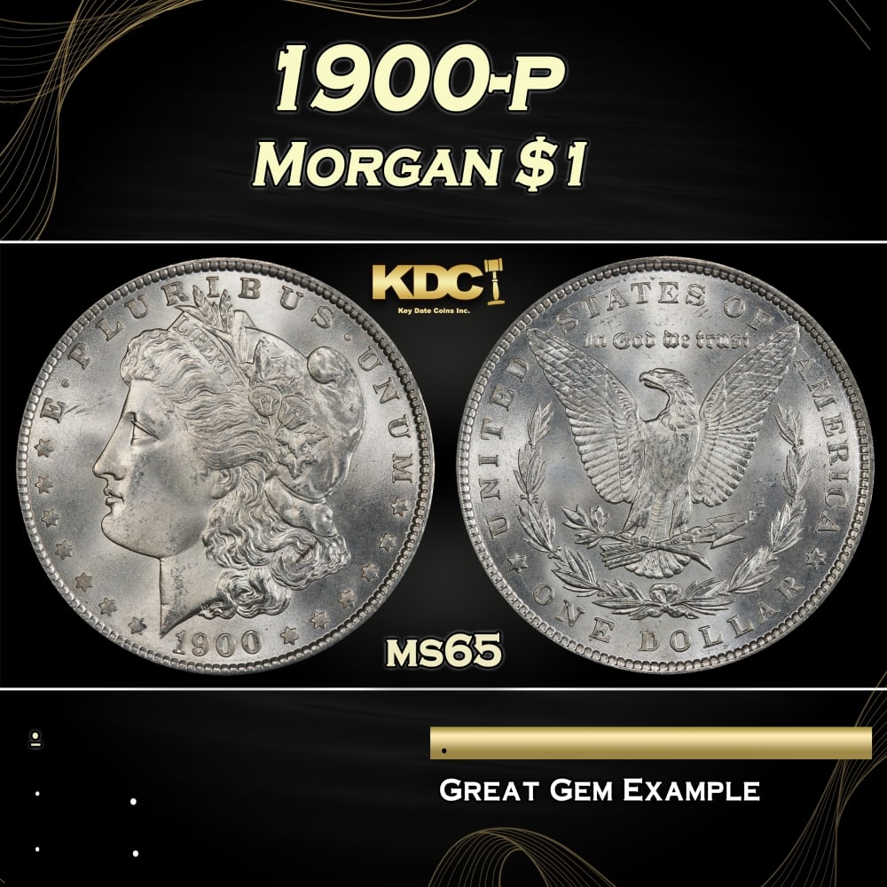 1900-p Morgan Dollar $1 Grades ms65 (1 of 3)