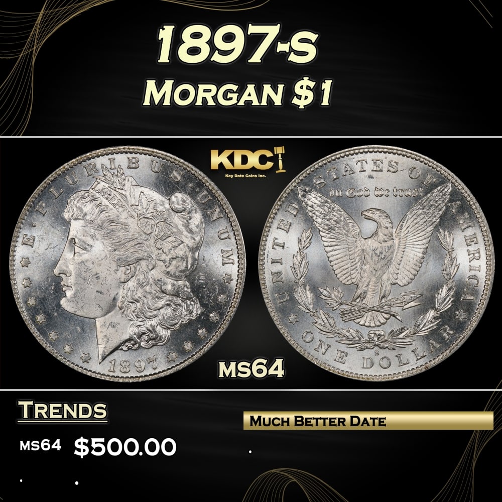 1897-s Morgan Dollar $1 Grades ms64 (1 of 3)