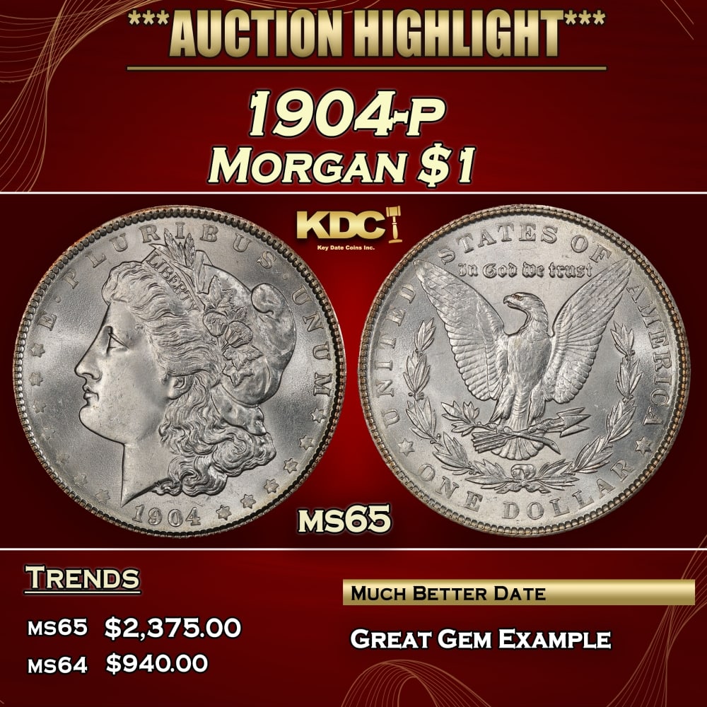 1904-p Morgan Dollar $1 ms65 SEGS (1 of 3)
