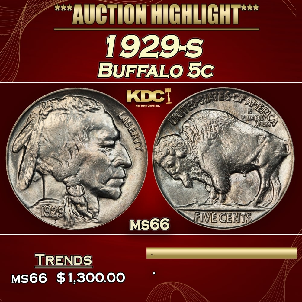 1929-s Buffalo Nickel 5c ms66 SEGS (1 of 3)