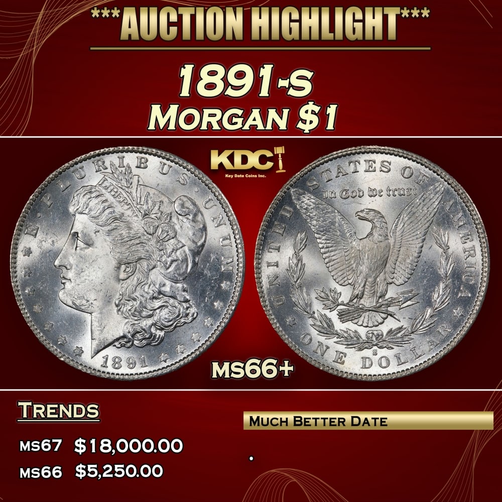 1891-s Morgan Dollar $1 ms66+ SEGS (1 of 4)
