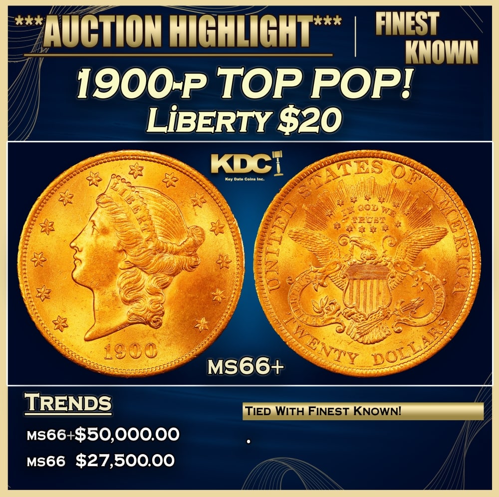 1900-p Gold Liberty Double Eagle TOP POP! $20 ms66+ SEGS: 1900-p TOP POP! Gold Liberty Double Eagle $20 ms66+ SEGS. 0
