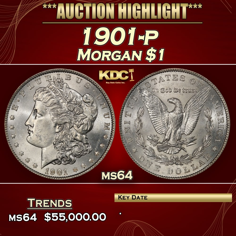 1901-p Morgan Dollar $1 ms64 SEGS: 1901-p Morgan Dollar $1 ms64 SEGS.