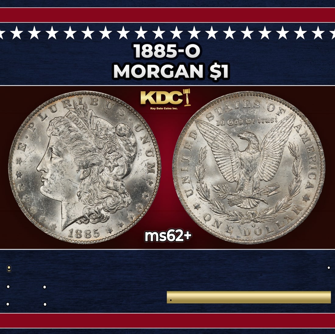 1885-o Morgan Dollar $1 Grades ms62+ (1 of 3)