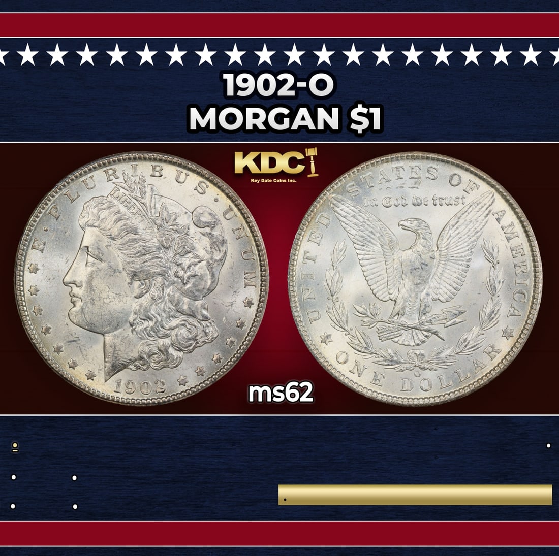 1902-o Morgan Dollar $1 Grades ms62 (1 of 3)