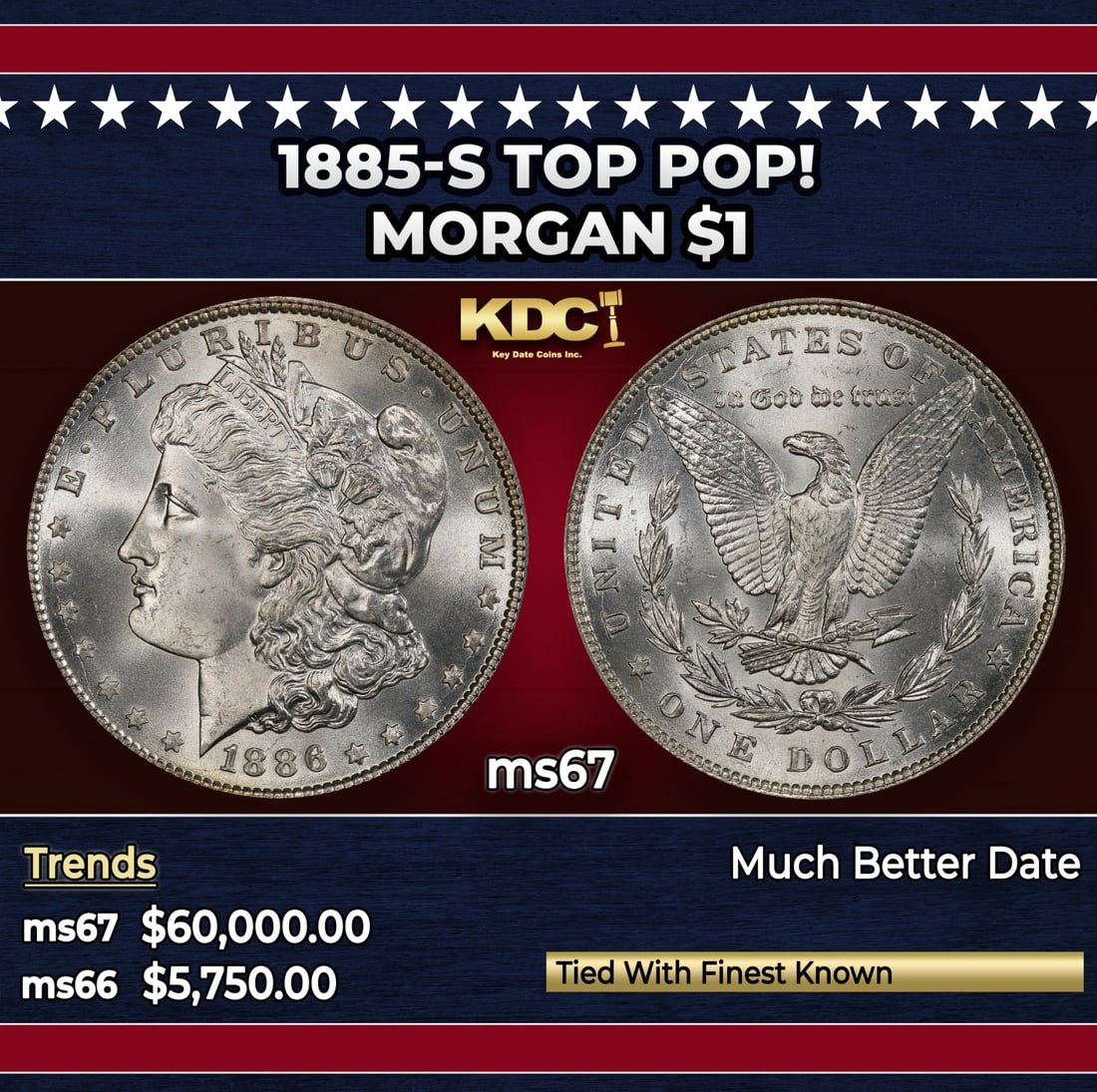 1885-s Morgan Dollar TOP POP! $1 ms67 SEGS (1 of 3)
