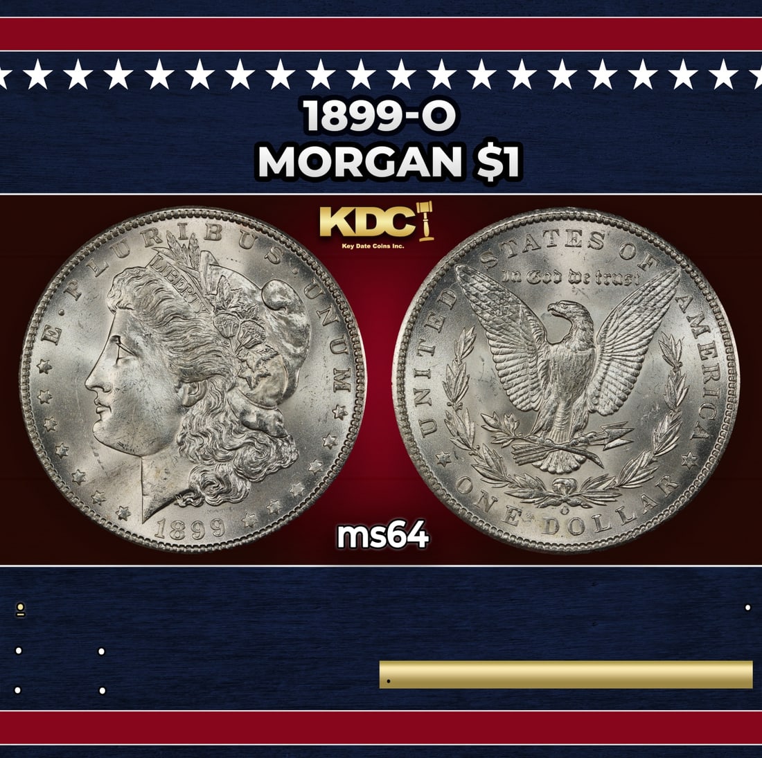 1899-o Morgan Dollar $1 Grades ms64: 1899-o Morgan Dollar $1 Grades ms64.