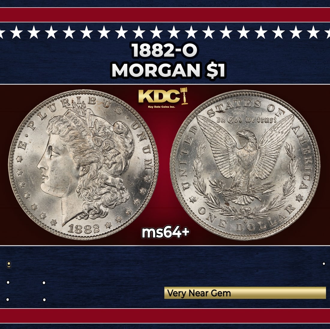 1882-o Morgan Dollar $1 Grades ms64+ (1 of 3)