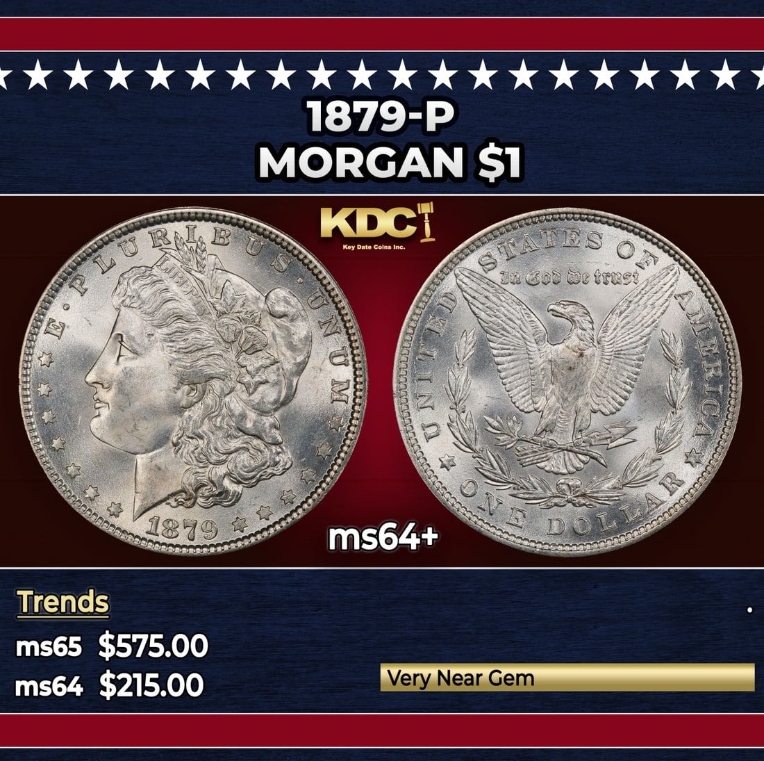 1879-p Morgan Dollar $1 Grades ms64+: 1879-p Morgan Dollar $1 Grades ms64+.