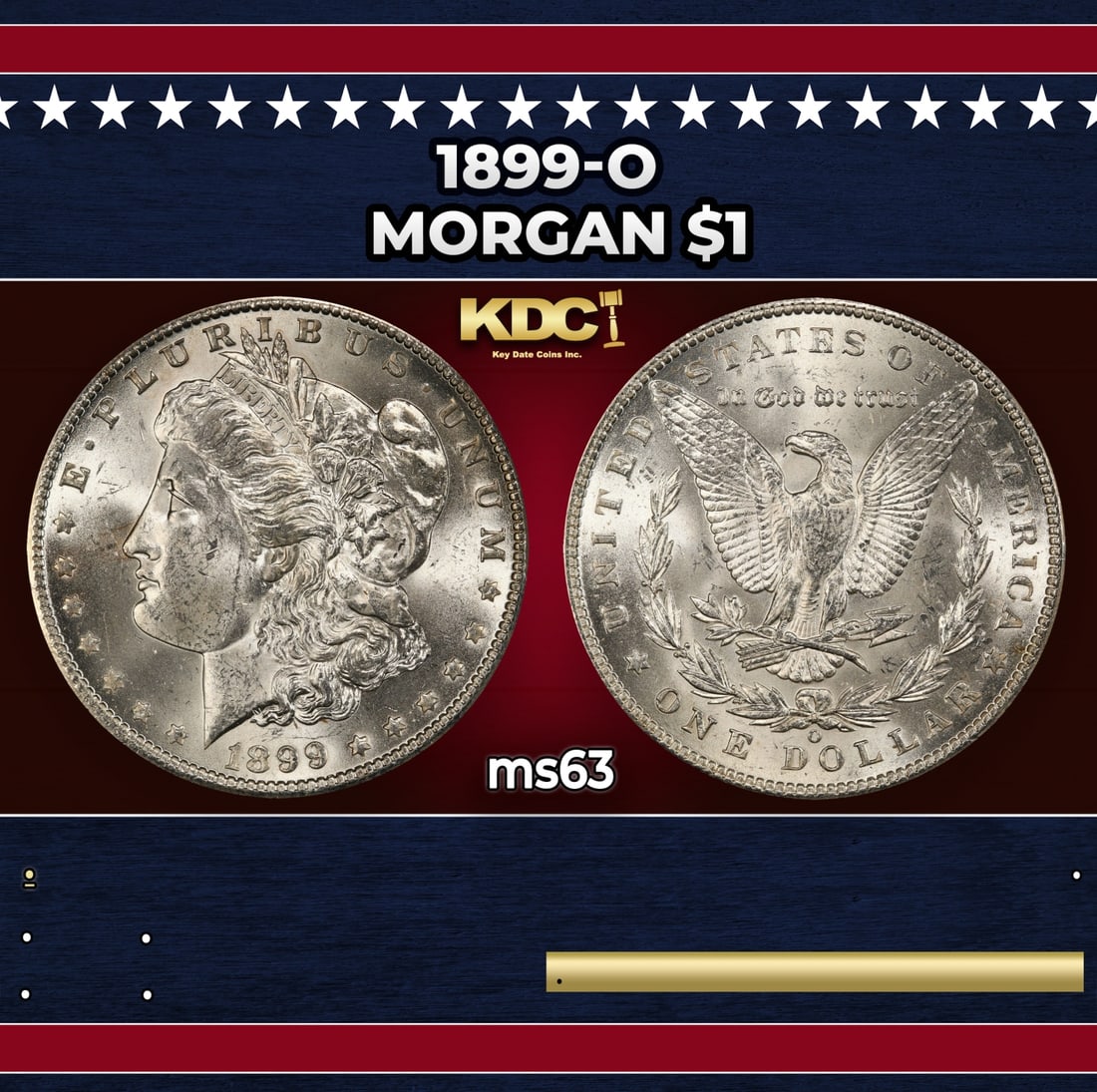 1899-o Morgan Dollar $1 Grades ms63 (1 of 3)